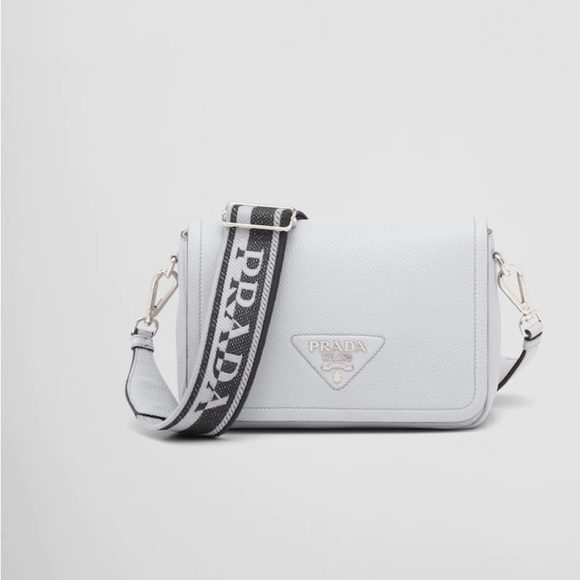 PRADA NEW WOMENS CROSSBODY HANDBAG BAG GENUINE LEATHER FLAP CORNFLOWER  MED - Picture 1 of 9